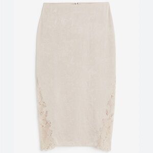 Lace detail slip skirt